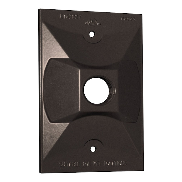 Sigma Electric Electrical Box Cover, 1 Gang, Rectangular, Metal Die-Cast, Cluster, Lampholder Cover - 14371BR