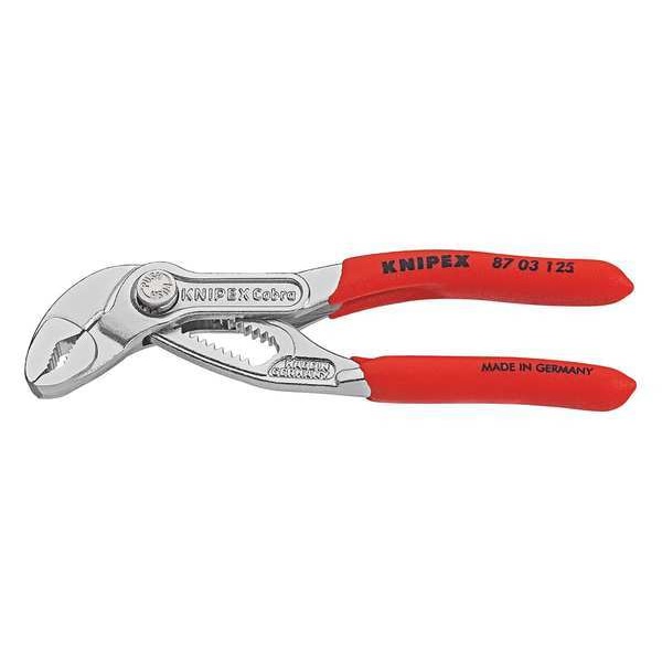 Knipex 5 in V-Jaw Tongue and Groove Plier Serrated, Plastic Grip - 87 03 125