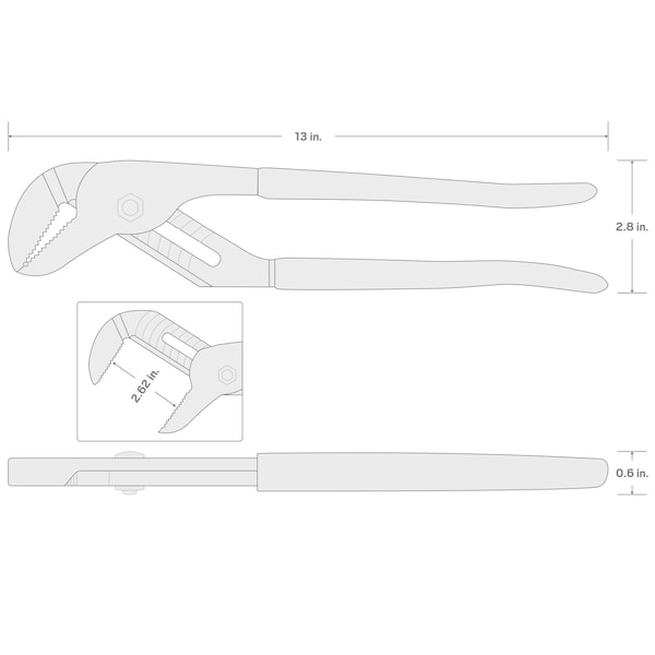 Tekton 13 Inch Groove Joint Pliers (2-5/8 in. Jaw) - 37525