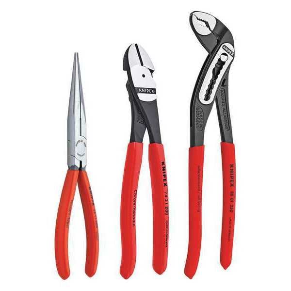 Knipex 3 Piece Kraft 1 Plastic Grip Plier Set Dipped Handle - 00 20 08 US1