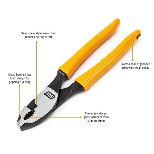 Gearwrench 8" PITBULL Dipped Handle Slip Joint Pliers - 82175