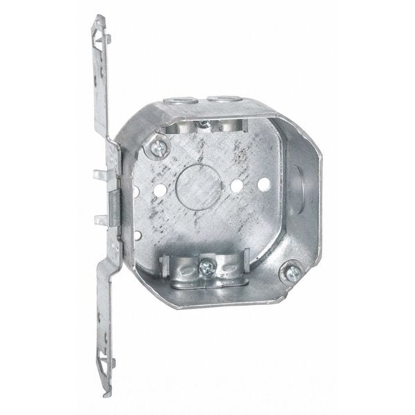 Raco Electrical Box, 21.5 cu in, Octagon Box Type, 2 Gangs, Steel, Octagon Shape - 177