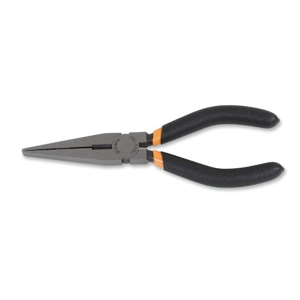 Beta 1162G Extra-Long Flat Knurled Nose Pliers, OAL 160mm, Slip-proof PVC Coated Handles - 011620066