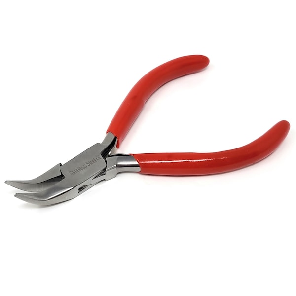 A2Z Scilab Jewelry Making Pliers Bent Nose Professional Repair Stainless Steel Tool with Cushion Grip - A2Z-ZR945