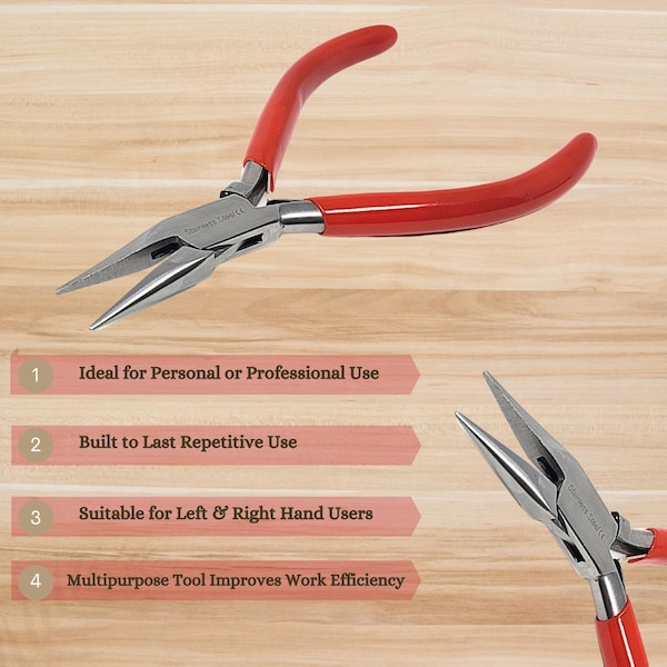 A2Z Scilab Jewelry Making Pliers Chain Nose Professional Repair Stainless Steel Tool with Cushion Grip - A2Z-ZR947