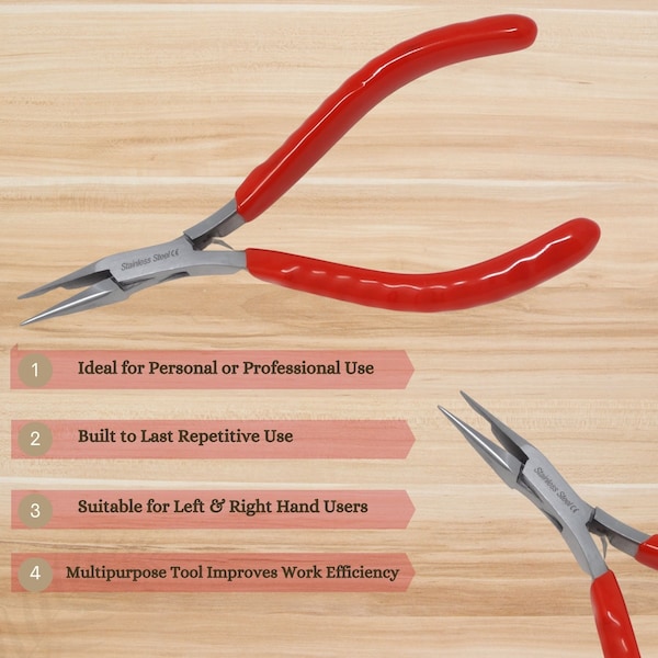 A2Z Scilab Jewelry Making Pliers Slim Chain Nose Professional Repair Stainless Steel Tool with Cushion Grip - A2Z-ZR946