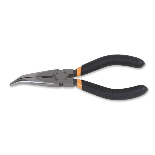Beta 1168G Extra-long Bent Needle Knurled Nose Pliers, Double Layer PVC Coated Handles, OAL 200mm - 011680070