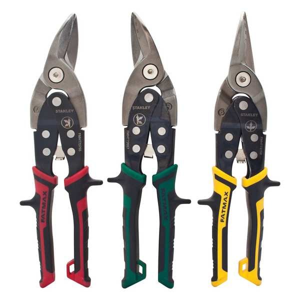 Stanley Aviation Snip Set, Left/Right/Straight, 12 5/16 in, Chromium Vanadium, TPR - FMHT73558