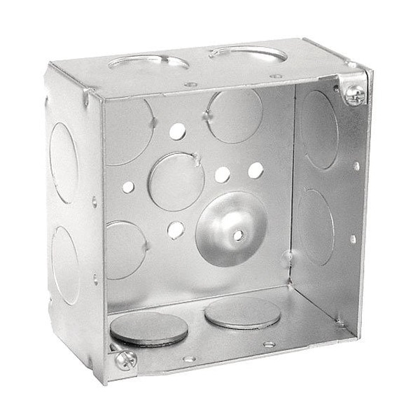 Southwire Electrical Box, 30.3 cu in, Square Box Type, 4 Gangs, Steel, Square Shape - 52171-3/4-1