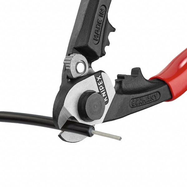 Knipex Wire Rope Cutter, Center Cut, 7 1/2 in - 95 61 190 SBA