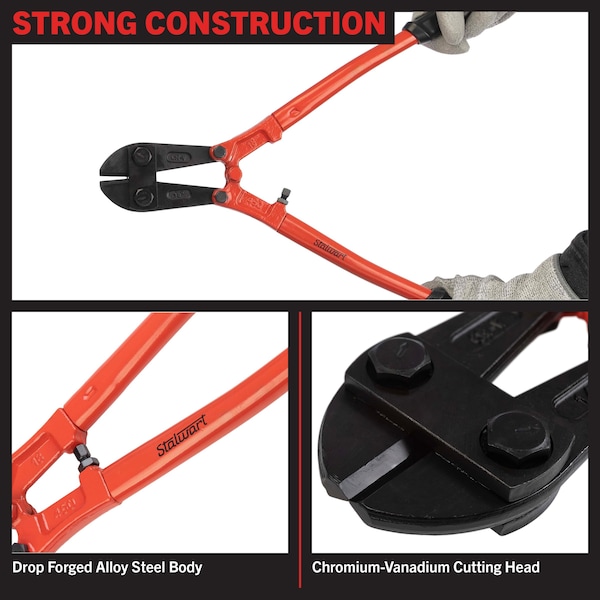 Stalwart 18-Inch Bolt Cutter with Ergonomic Grips - 75-HT2001