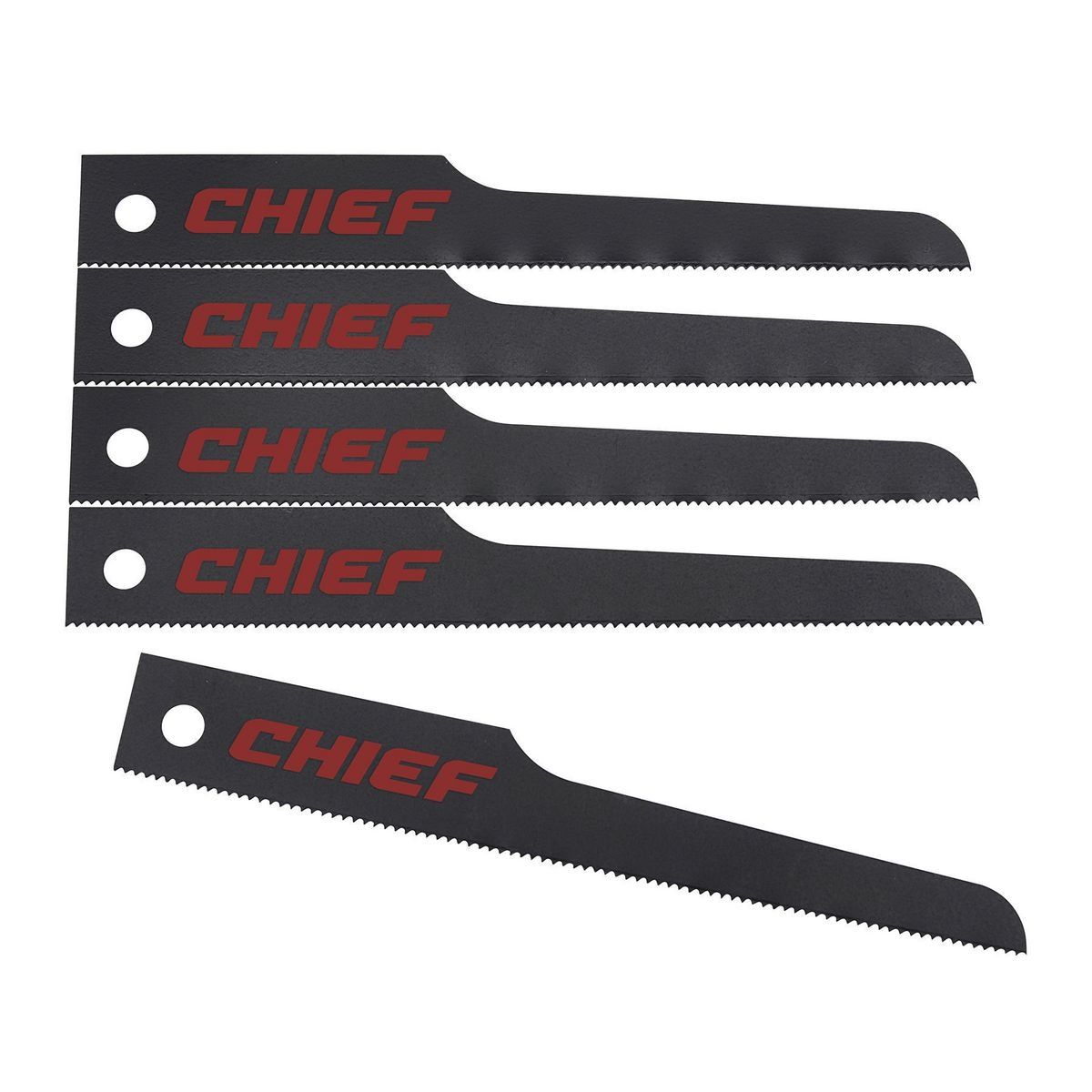 Cuchillas de sierra neumática profesionales Chief de 24 TPI, paquete de 5 - 56516.