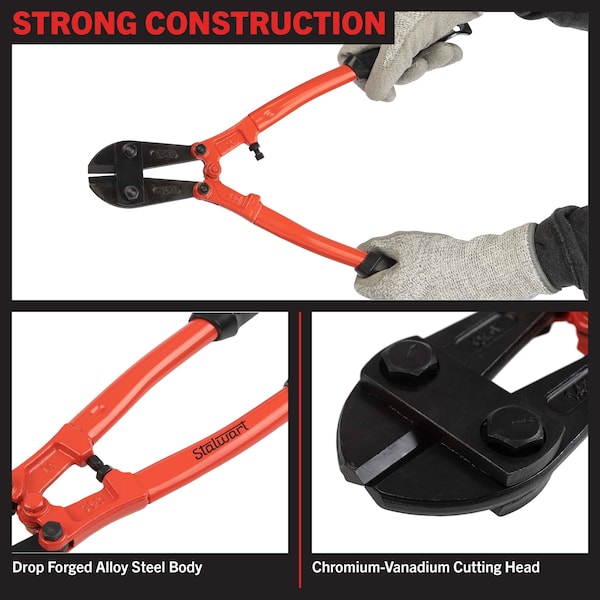 Stalwart 14-Inch Bolt Cutter with Ergonomic Grips - 75-HT2000