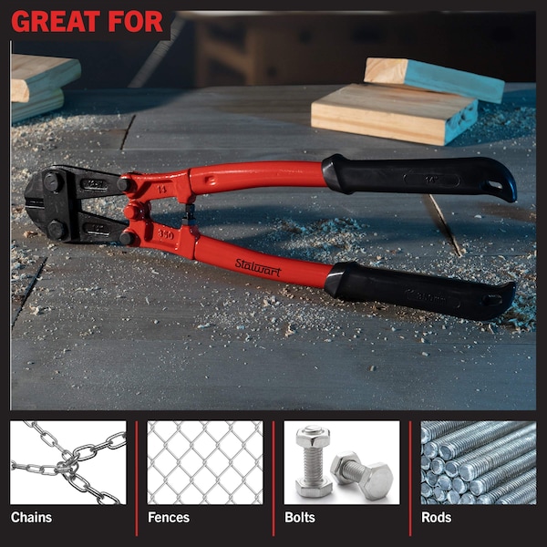 Stalwart 14-Inch Bolt Cutter with Ergonomic Grips - 75-HT2000