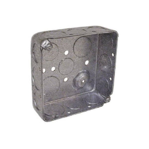 Racoorporated Electrical Box, 21 cu in, Square Box Type, 2 Gangs, Steel, Square Shape - 8192