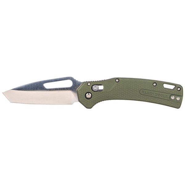 Klein Tools KTO Resurgence Knife, Tanto Blade, Moss Green Handle - OGK001GNT