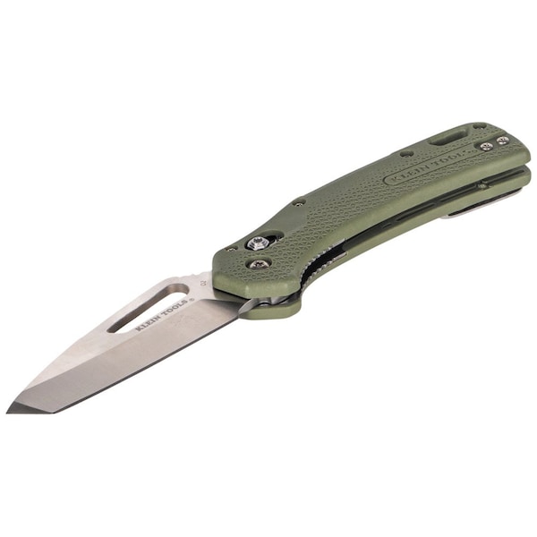 Klein Tools KTO Resurgence Knife, Tanto Blade, Moss Green Handle - OGK001GNT