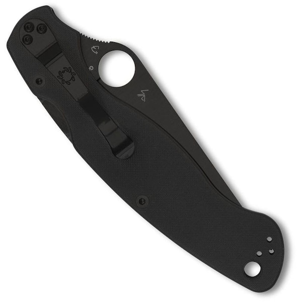 Spyderco 2024 Spyderco Reveal 13 Military 2 Black G-10 Black Blade, Serrated Edge - SPY-C36GSBK2
