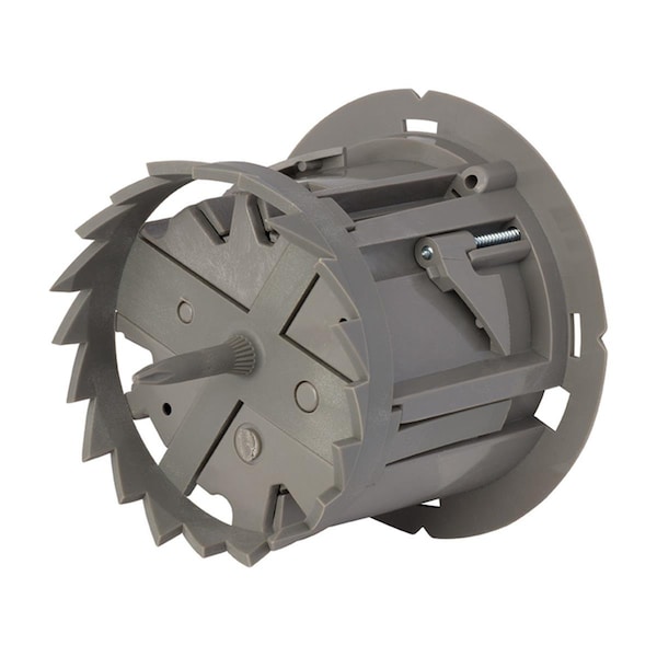 Madison Electric Smart Box Shark Tooth 4.88 in. Round PVC 1 Gang Ceiling Box, Gray - 3867348