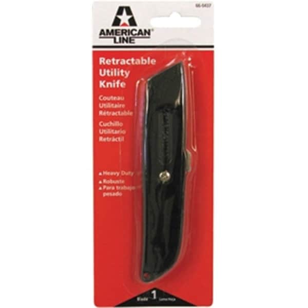 Home Improvement 66-0437 Metal Retractable Utility Knife - Black - HO3573916