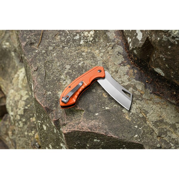 Smiths Consumer Products 2023 Smith'S Rally Titanium Finished Cleaver Blade - G10 Blaze Orange - SMI-51139