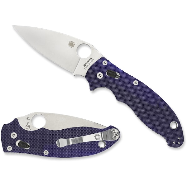 Spyderco 2024 Spyderco Manix 2 G-10 Dark Blue Cpm S110V Plain - SPY-C101GPDBL2