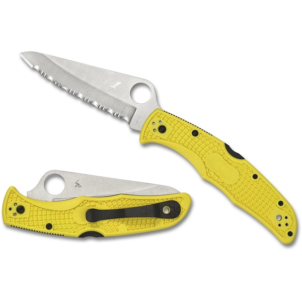 Spyderco 2024 Spyderco, Reveal V5, Pacific Salt 2, Serrated Edge, Yellow Frn - SPY-C91SYL2