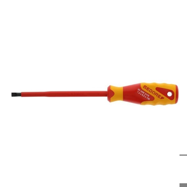 Gedore Insulated Screwdriver, Slotted, 6.5mm Slotted 6.5mm x 1.2mm - VDE 2170 6,5