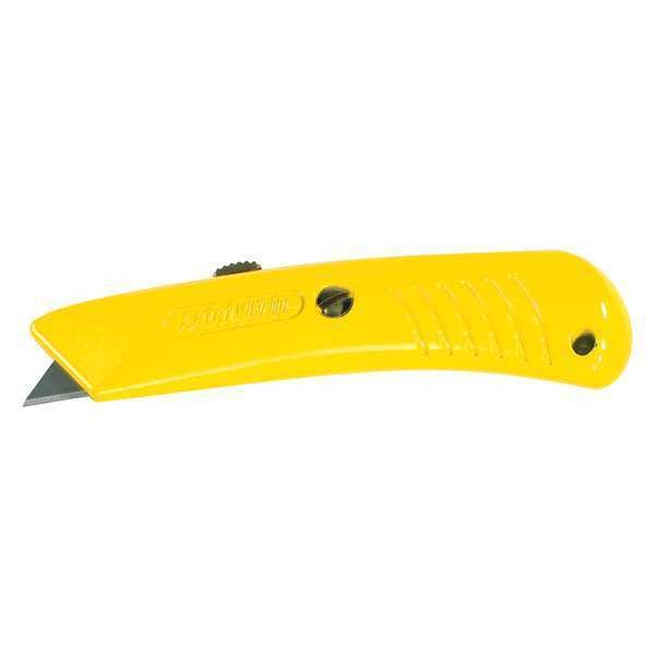 Partners Brand Utility Knife, Safety Grip, Yellow, PK10 Safety Blade, 10 PK - KN113