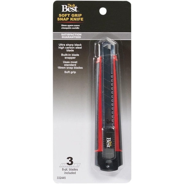 All-Source 18mm 8-Point Ultra Sharp Black High Carbon Steel Blade Snap-Off Knife - RK7B-DIB