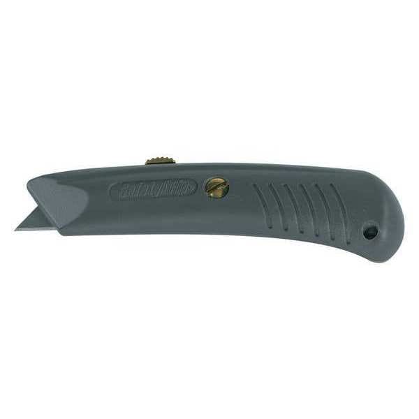 Partners Brand Utility Knife, Safety Grip, Gray, PK10 Safety Blade, 10 PK - KN114