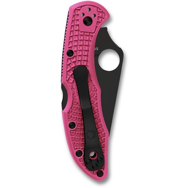 Spyderco 2024 Spyderco Reveal 6 Delica Pink Heels Black Cmp S30V Plain Edge - SPY-C11FPPNS30VBK