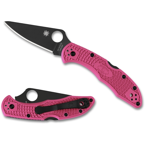 Spyderco 2024 Spyderco Reveal 6 Delica Pink Heels Black Cmp S30V Plain Edge - SPY-C11FPPNS30VBK