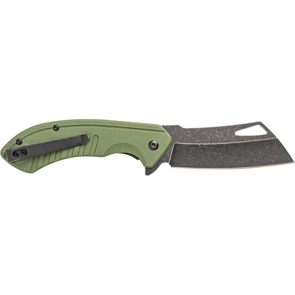 Smiths Consumer Products 2023 Smith'S Rally Black Stonewash Stainless Steel Blade - G10 Od Green - SMI-51140