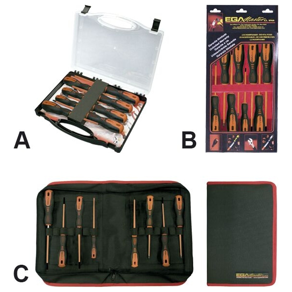 Ega Master SET OF 6 SCREWDRIVERS ELECT. ROTORK 1000 V IN PLASTIC CASE - 76974