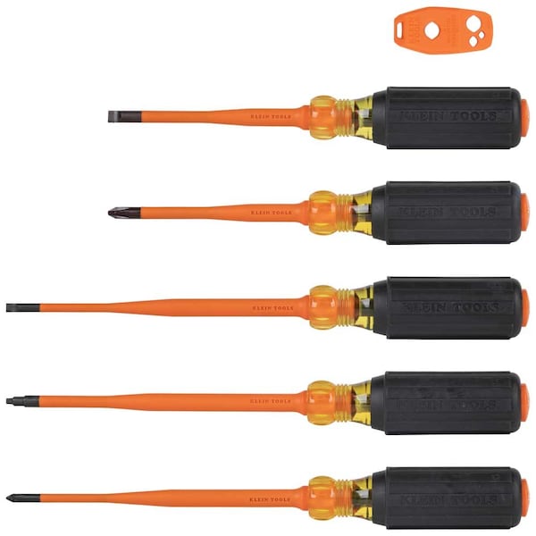 Klein Tools Screwdriver Set, 1000V Slim-Tip Insulated and Magnetizer, 6-Piece - 33736INS