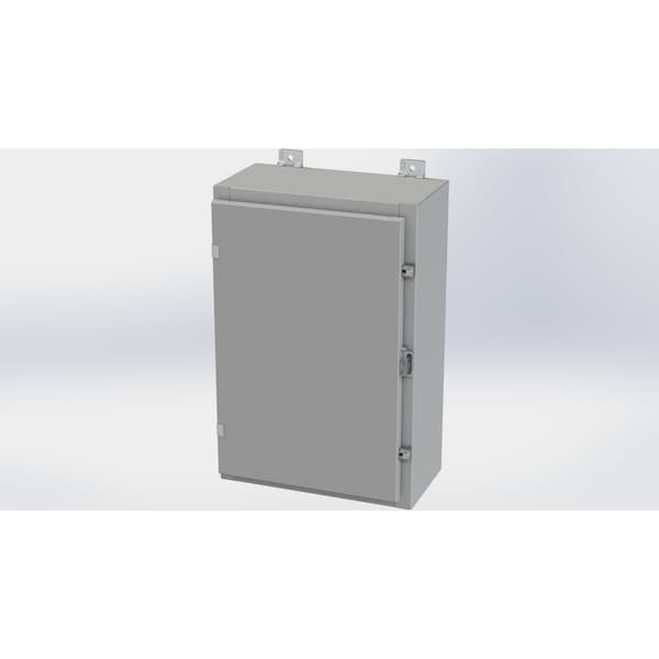 Saginaw Control & Engineering Carbon Steel Electrical Enclosures, 24 in H, 8 in D, 16 in W, NEMA 4, Hinged - SCE-24H1608LP