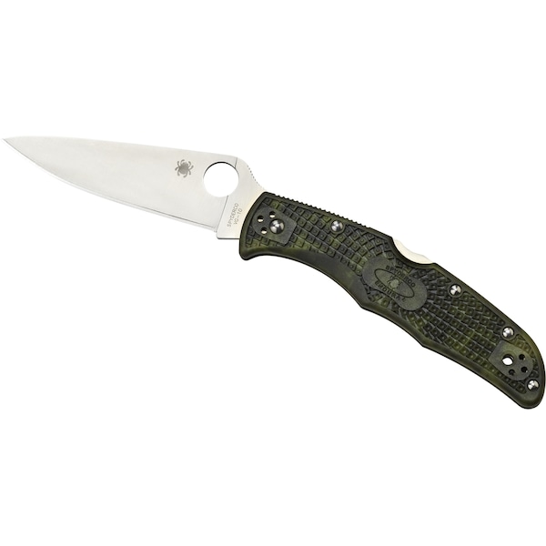 Spyderco 2024 Spyderco Endura 4 Lightweight Green Zome Flat Ground Plain - SPY-C10ZFPGR