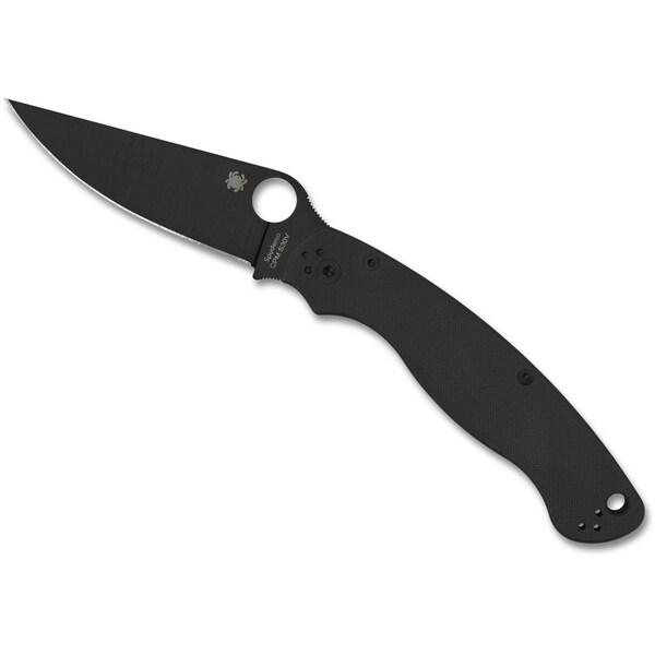 Spyderco 2024 Spyderco Reveal 13 Military 2 Black G-10 Black Blade, Plain Edge - SPY-C36GPBK2