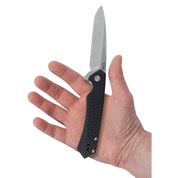 Case Cutlery Knife, Case Black Milled Handle Anodized Aluminum Kinzua with Spear S35VN Blade - 64688