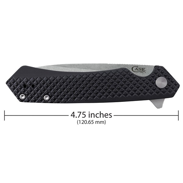Case Cutlery Knife, Case Black Milled Handle Anodized Aluminum Kinzua with Spear S35VN Blade - 64688
