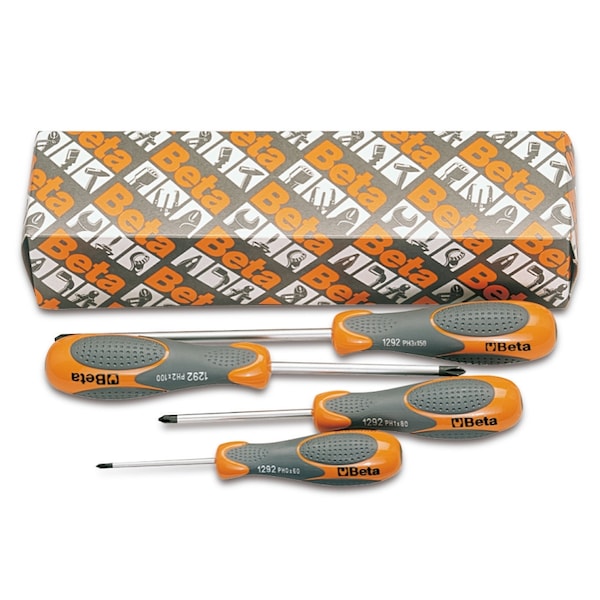 Beta 1292/S4 Set of 4 Screwdrivers for Cross Head Screws - 012920304