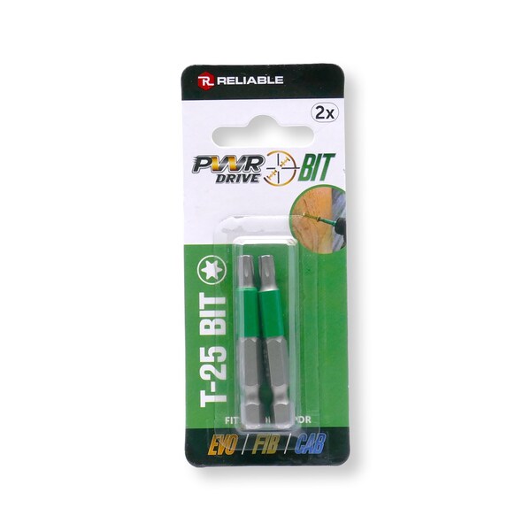 Richelieu T25 2-inch Torx Driver Bit, Green Finish, 2PK - TDBPWT252MR