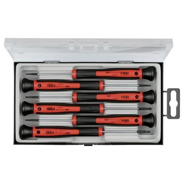 Felo Set Of 6 Slotted & Phillips Precision Screwdrivers, 240 Series - 0715731844