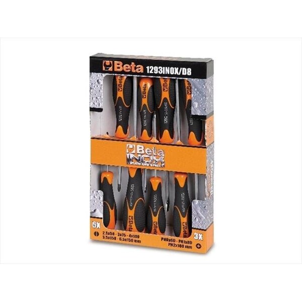 Beta Beta Tools 012930408 1293INOX D8 - Screwdriver Set In Box; Set Of 8 - 12930408