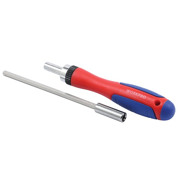 Prime-Line WORKPRO W021181 18 Piece Ratcheting Screwdriver Set w/Extension Bar, Chrome 1 Set - W021181
