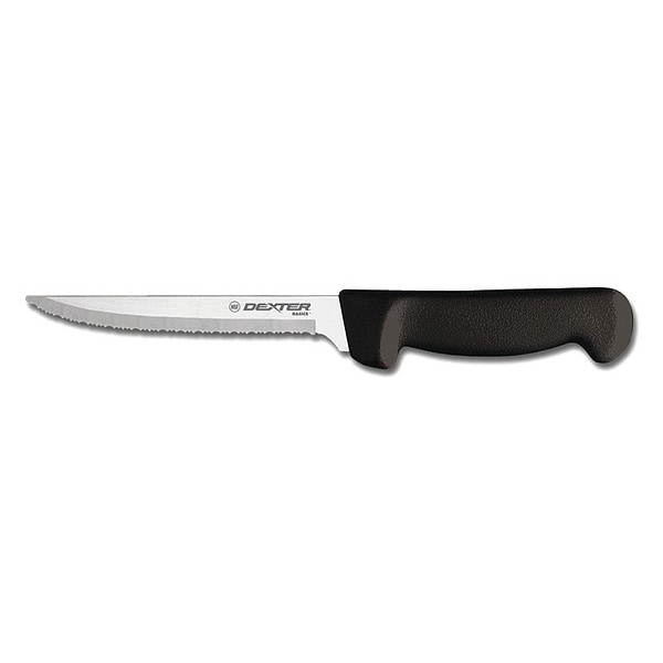 Dexter Russell Scall Utility Knife, Black Handle 6 In Scalloped, 11" L - 31627B