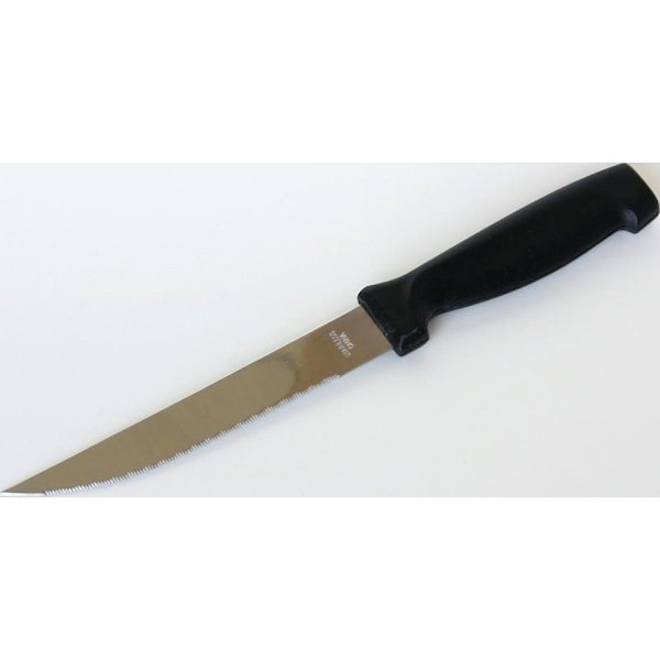 Chef Craft Utility Knife, Stainless Steel Blade, Plastic Handle, Black Handle, Serrated Blade - 20883