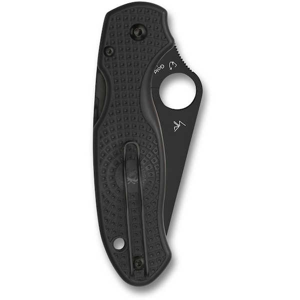 Spyderco 2024 Spyderco Para 3 Lightweight Black Handle Black Blade Serrated - SPY-C223SBBK