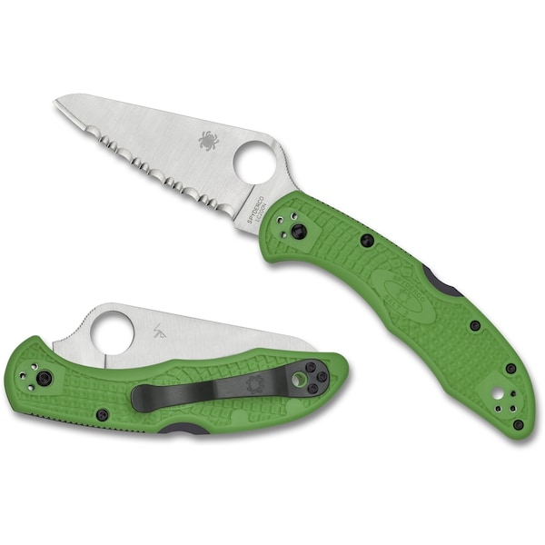 Spyderco 2024 Spyderco Salt 2, Lightweight Green, Serrated Lc200N Steel, Reveal 7 - SPY-C88FSGR2